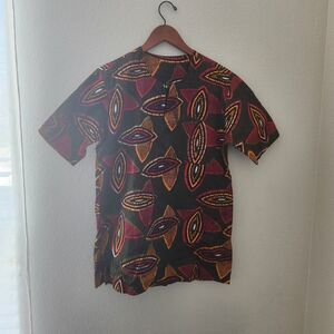 African Dashiki Shirt Size Handmade in Kenya Men's Medium Cotton‎